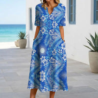 Blue Boho Style Summer Break Dress
