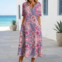 Vintage Floral Vacation Vibes Dress
