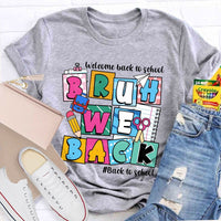 Welcome Back To School Bruh We Back Pencil Pink Dots Teacher T-shirt