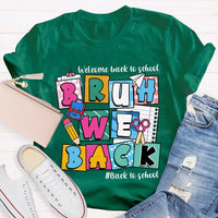 Welcome Back To School Bruh We Back Pencil Pink Dots Teacher T-shirt