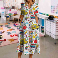 Back To School Apple School Bus Dress