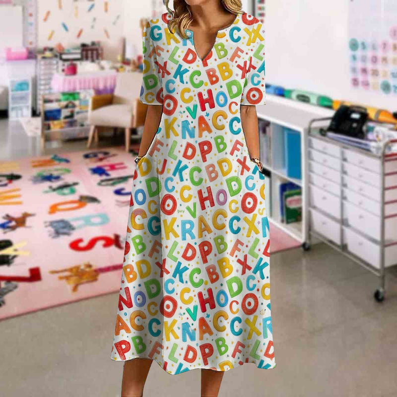 Cute English Letters Dress