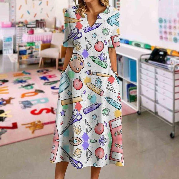 Classroom Crayon Bow Dress