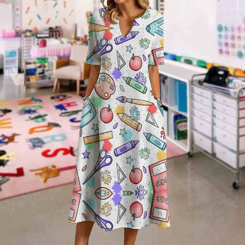 Classroom Crayon Bow Dress