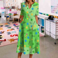 ABC Pencil Background Dress
