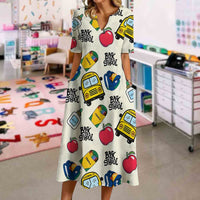 Back To School Apple School Bus Dress
