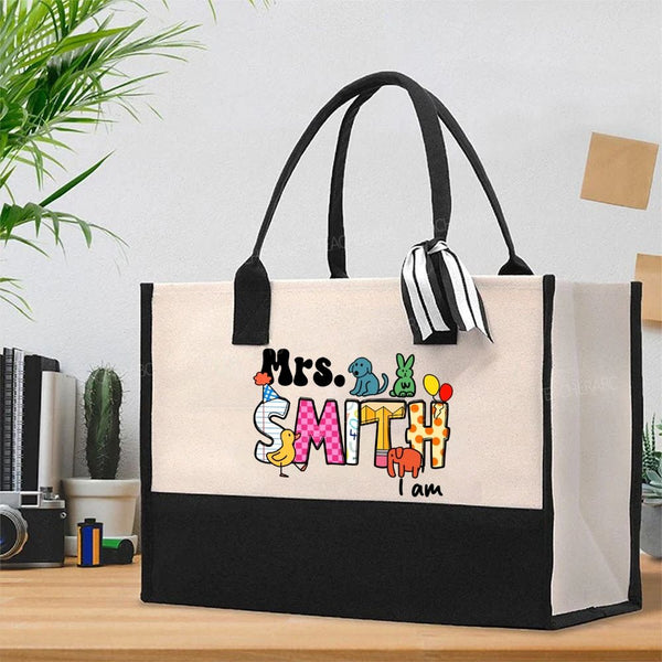 Personalized Name I Am Cotton Tote Bag