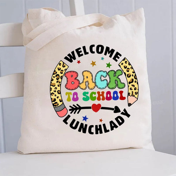 Personalized School Position Welcome Back To School Leopard Canvas Tote Bag