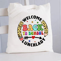 Personalized School Position Welcome Back To School Leopard Canvas Tote Bag