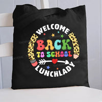 Personalized School Position Welcome Back To School Leopard Canvas Tote Bag