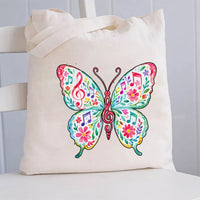 Music Butterfly Canvas Tote Bag