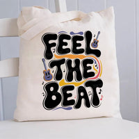 Feel The Beat Music Canvas Tote Bag