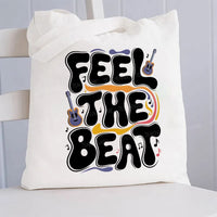 Feel The Beat Music Canvas Tote Bag