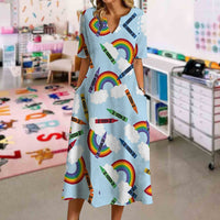 Rainbow Pencil Crayons Dress