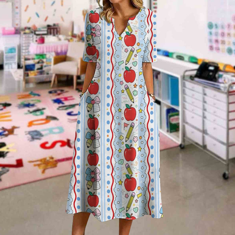 Apple Polka Dot Back To School Dress