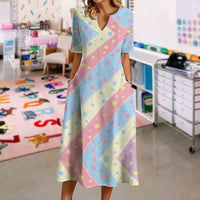 Colorful Geometric Polka Dots Dress