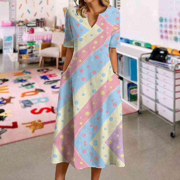 Colorful Geometric Polka Dots Dress