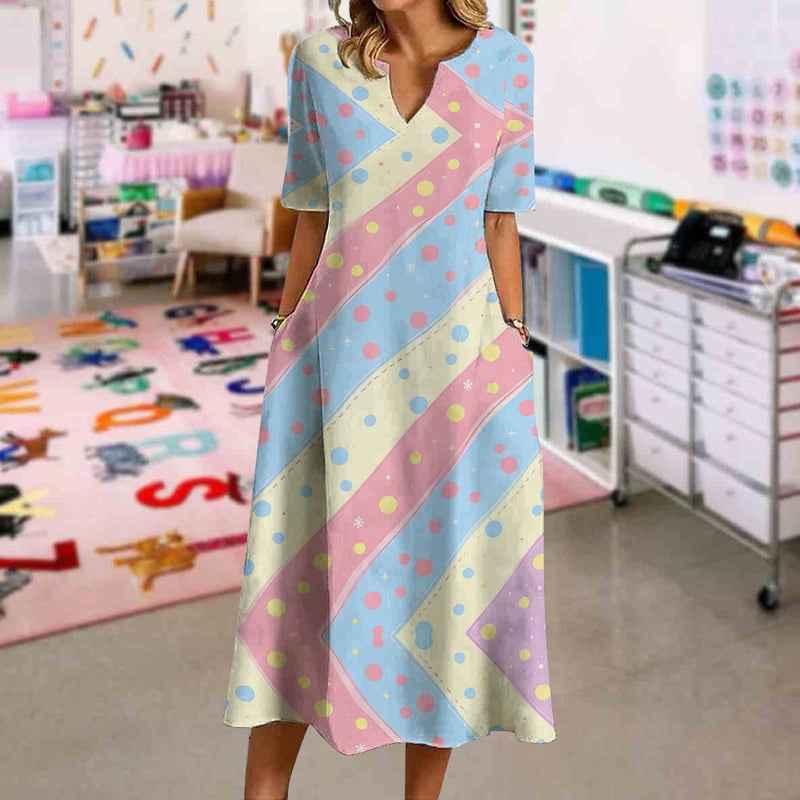 Colorful Geometric Polka Dots Dress