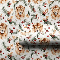 Wildlife Christmas Gift Wrap, Watercolor Lion Wrapping Paper, Majestic Lion Head Holiday Wrapping Paper, Animal Lover Xmas Wrapping Paper