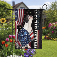 Boston Terrier Garden Flag | US 250 Years Anniversary Patriotic Dog Art | Premium Double-Sided Weather-Resistant Polyester | Gift for Dog Lovers