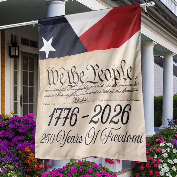 US Constitution House Flag | We The People 1776-2026 Anniversary Banner | Weather-Resistant Polyester | Patriotic Home Decor for 250 Years of Freedom