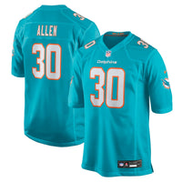 Miami Dolphins Kaytron Allen Aqua Team Game Jersey