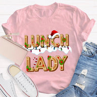 Festive School Cafeteria Holiday Shirt, Christmas Lunch Lady Gingerbread T-Shirt, Adorable Christmas Baker Graphic Tee, Xmas Present