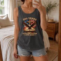 Faith and Freedom 250 Years Tank Top | Patriotic Christian Cross Eagle USA 1776-2026 Graphic | Premium Lightweight Breathable Fabric | America 250th Anniversary Gift for Men Women