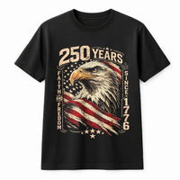 250 Years of Freedom T-Shirt | Vintage Eagle & American Flag Graphic | Premium Cotton Blend | Unisex USA Patriot Gift for 2026