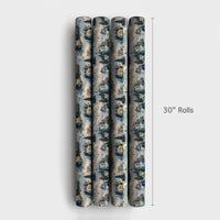 Snowy Christmas Wrapping Paper, Winter Village Wrapping Paper, Comfy Winter Town Gift Wrap, Nostalgic Holiday Wrapping Paper Roll