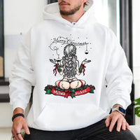 Merry Christmas Pinup Girl Hoodie, Milwaukee Christmas Hoodie, Vintage Holiday Graphic Hooded Sweatshirt, Comfy Winter Xmas Present for Her