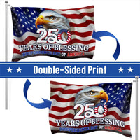 250 Years of Blessing House Flag | Bald Eagle American Flag Design | Double-Sided Polyester Grommet Flag | Independence Day Patriotic Decor