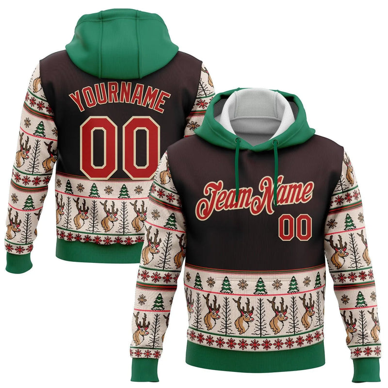 Personalized Team Name and Number Holiday Sweatshirt, Custom Sports Christmas Pullover Hoodie, Custom Game Day Hoodie, Xmas Fan Present