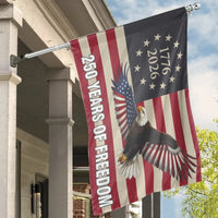 Patriotic 250 Years of Freedom House Flag | American Eagle 1776-2026 Semiquincentennial Banner | Double-Sided Premium Polyester | Proud American Home Decor Gift
