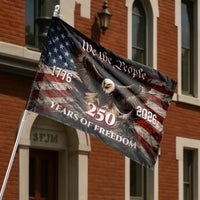 Eagle House Flag | We The People 250 Years of Freedom Vintage American Flag Art | Premium Double-Sided Polyester | Patriotic Gift for History Lovers