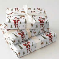 Wildlife Reindeer Camera Gift Wrap, Photographer Santa Wrapping Paper, Whimsical Christmas Wrapping Paper, Forest Holiday Gift Wrap Roll