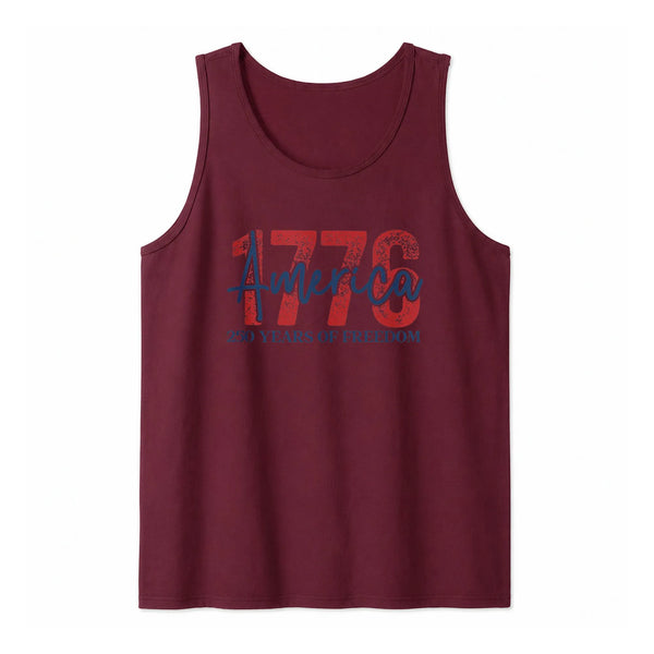 America 1776 Tank Top | 250 Years of Freedom Patriotic Design | Soft Breathable Unisex Fit | Independence Day Gift for Patriots
