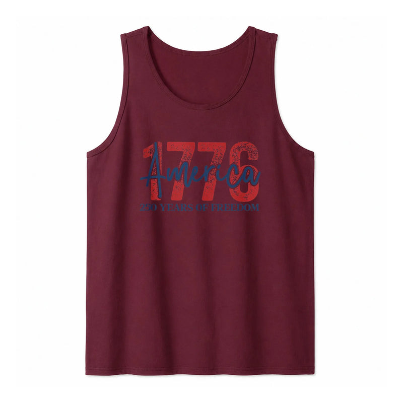 America 1776 Tank Top | 250 Years of Freedom Patriotic Design | Soft Breathable Unisex Fit | Independence Day Gift for Patriots