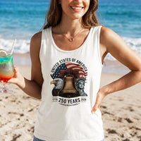 USA 250 Years Semiquincentennial Tank Top | Vintage Liberty Bell Eagle Flag Graphic | Soft Lightweight Breathable Fabric | Patriotic Independence Day 4th of July Gift for Men Women