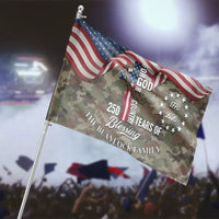 Patriotic Cross House Flag | For God and Country 250 Years of Blessing1776-2026 Camo American Flag Design | Weather-Resistant Double-Sided Outdoor Flag | Gift for Christian Patriots and Military Families