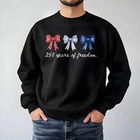 America 250th Anniversary Sweatshirt | Patriotic Bow Design 250 Years of Freedom | Soft Cotton Polyester Blend | 4th of July Gift for Patriots