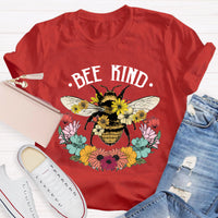 Bee Kind Floral Teacher T-Shirt