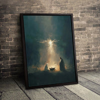 Star of Bethlehem Canvas Wall Art, Nativity Scene Canvas Print, Christian Nativity Canvas, Christmas Birth of Jesus Canvas Art Decor