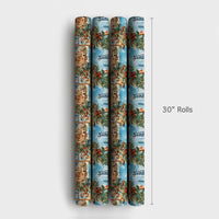 Burj Al Arab Holiday Wrapping Paper, Dubai Christmas Wrapping Paper, Watercolor Dubai Gift Wrap, Tropical Skyline Xmas Wrapping Paper