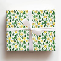 Watercolor Sports Holiday Gift Wrap, Softball Christmas Wrapping Paper, Softball Coach Present Paper, Christmas Tree Sports Wrapping Paper