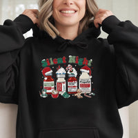 Humorous Nursing Holiday Graphic Hoodie, Silent Night Medical Nurse Hoodie, Christmas Healthcare Hooded Pullover, Nurse Life Winter Present Hoodie