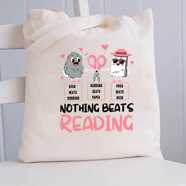 Nothing Beats Reading Canvas Tote Bag