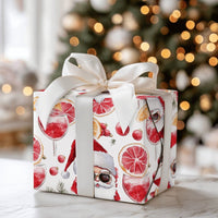 Christmas Cocktail Holiday Gift Wrap, Cool Santa Sunglasses Wrapping Paper, Tropical Holiday Wrapping Paper, Humorous Secret Santa Gift Wrap