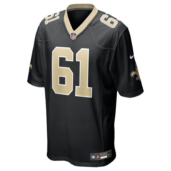 New Orleans Saints Drew Desjarlais Nike Black Game Player Jersey