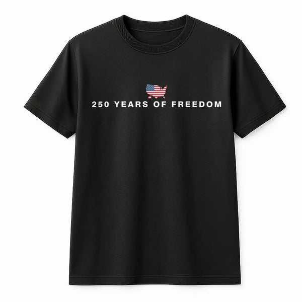 America 250th Anniversary T-Shirt | 250 Years of Freedom USA Map Graphic | Soft 100% Cotton Tee | Patriotic Gift for Independence Day Fans